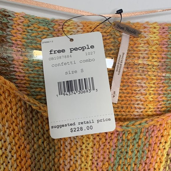 NEW Free People Radiate oversized boho poncho pullover sweater Small - Picture 8 of 9